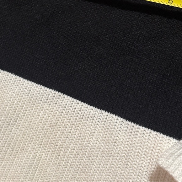 Black and White Women's Sweater with Bow Accents - Picture 5 of 6